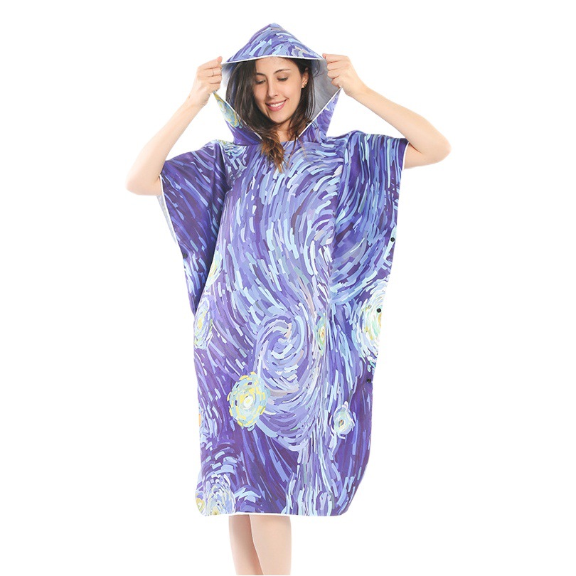 Capa de secado rápido con capucha extra grande Toalla de baño para adultos absorbente de secado rápido Toalla de baño de playa capa de terciopelo de doble cara Albornoz de secado rápido