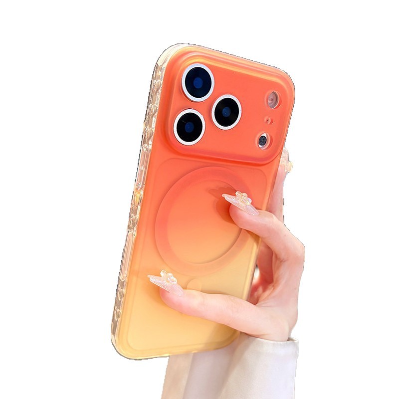 Doble cara esmerilado gradiente succión para iPhone17promax alto sentido caso de teléfono móvil nicho de Apple 15 anti-caída