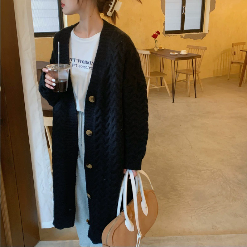 Длинный oversize свитер-пиджак, средняя длина в корейско-западном стиле, демисезон один размер
