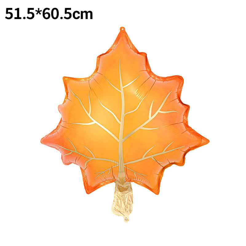 Forma de hoja de otoño globo de película de aluminio hojas decoración de acción de gracias arreglo hoja de arce hoja de tortuga bola de pino globo de calabaza image 13