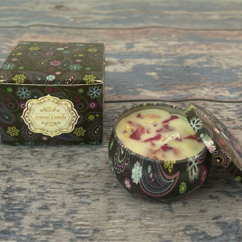 ¿Cara de soja transfronteriza con cera seca de flores? Regalos de cumpleaños de boda flores de flores de vela aromática