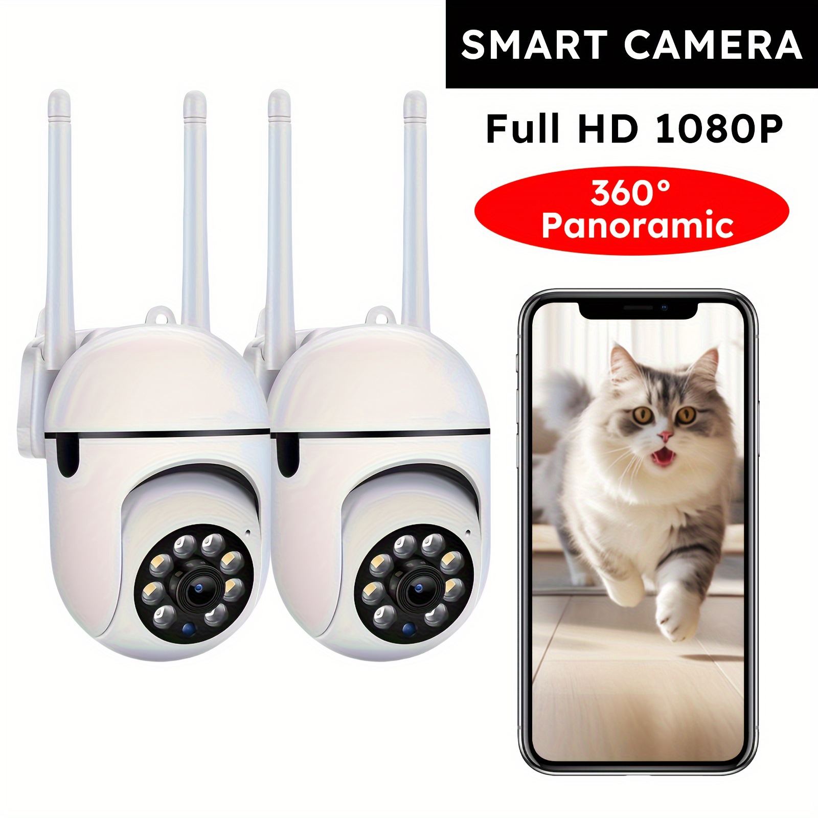 1080P hd Wires Security Camera con Color Night Vision 2