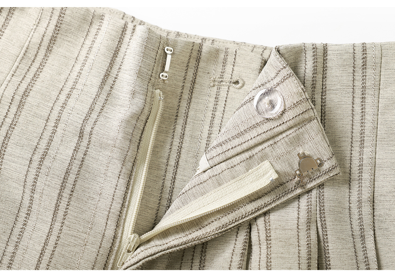 Quần culottes nữ ống rộng sọc kẻ dọc chất liệu tencel cao cấp phong cách công sở — màu kaki chi tiết 22