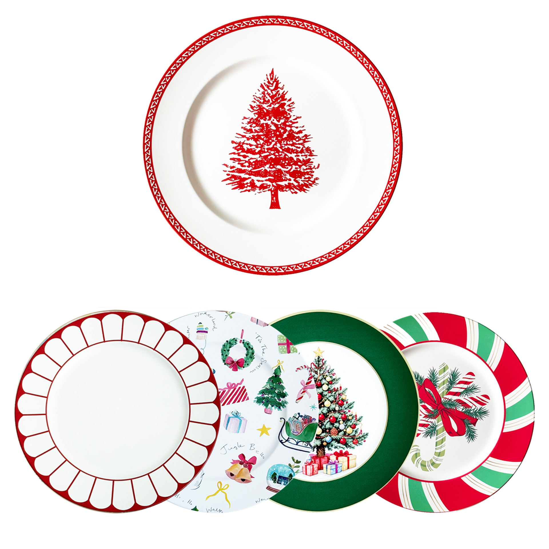 Comercio exterior transfronterizo nuevo placas de carga de venta caliente placas de Navidad platos de bodas platos de comedor de hotel platos decorativos PP
