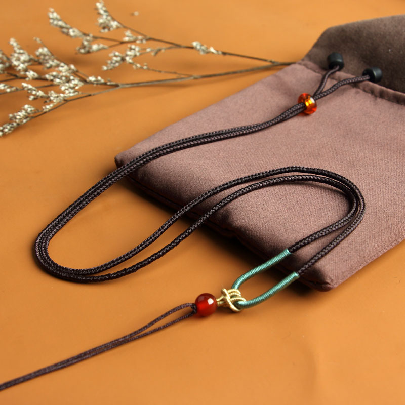 Cordón colgante al por mayor cordón de cuello multicolor jade ágata cordón tejido ajustable cordón de collar más cuentas de jade