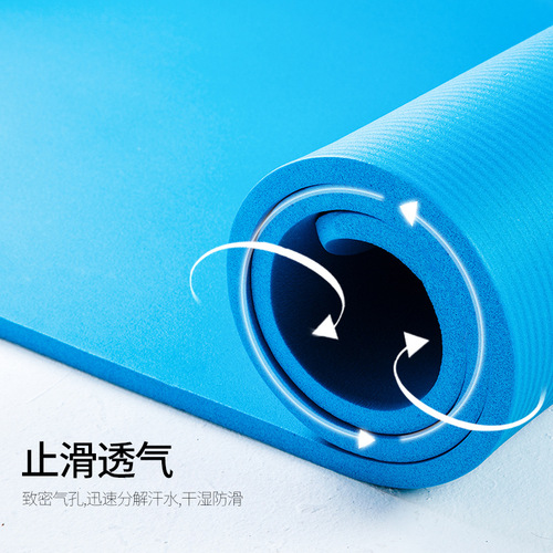 NBR10mm yoga mat cross-border non-slip thickened high elastic matte widened fitness floor mat factory can be shipped in one piece