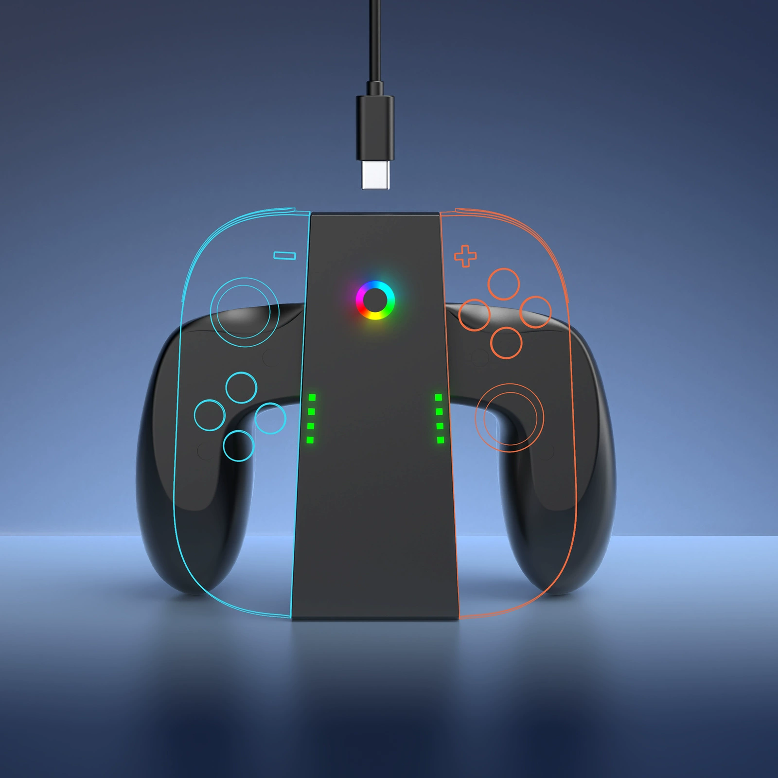 Новый многозадачный зарядный грип JYS для контроллера Switch2, перезаряжаемая ручка JOY-CON, левая и правая маленькие рукояти