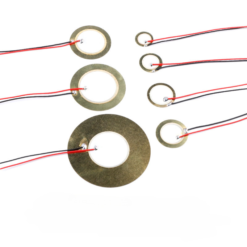 压电陶瓷蜂鸣片12/18/20/27/35/50mm+焊线20个/套袋装diy喇叭套件