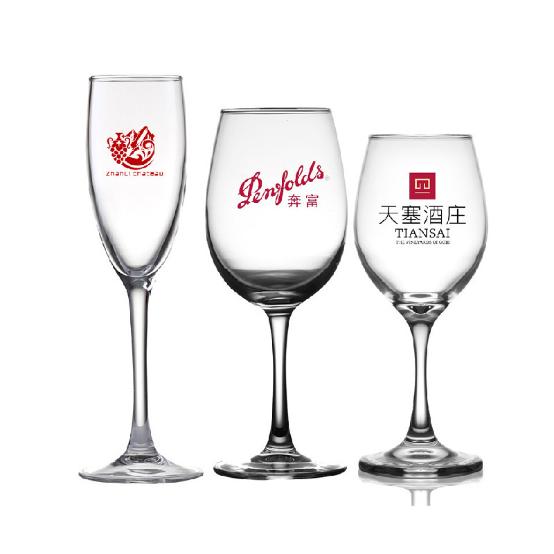 Logos de impresión al por mayor de copas de vidrio Kerry en una taza de vino estirada manzana verde creativa taza de vino de pie alto