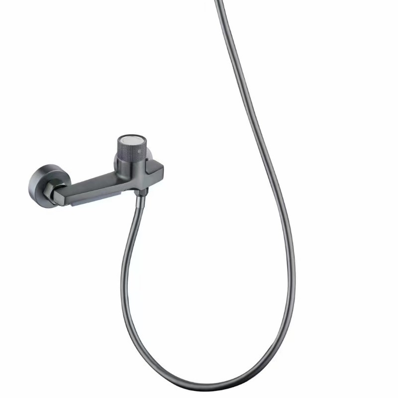 Cobre cascada de dos-Conjunto de ducha baño cuarto de baño ducha cuarto de baño pistola gris montado en la pared de doble propósito grifo de la ducha