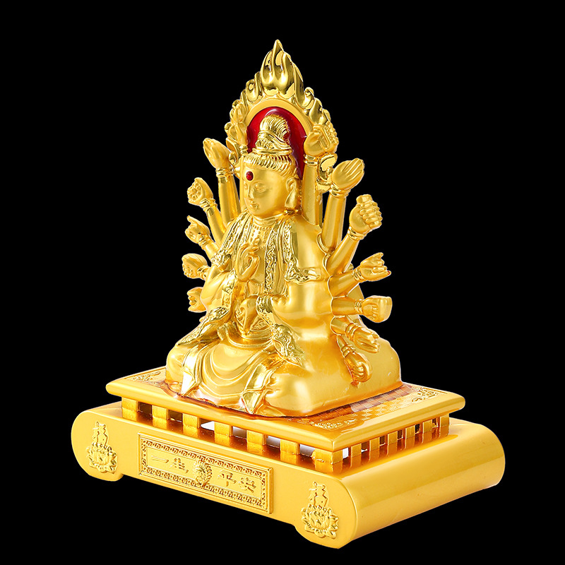 Car ornaments thousand hands Guanyin car interior accessories center console Buddha statue men's car car accessories alloy ornaments