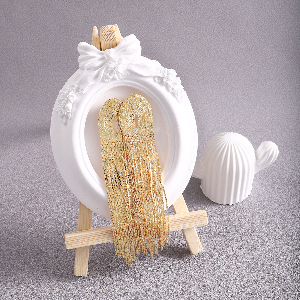 Fashion Tassel Copper Plating Drop Earrings 1 Pair