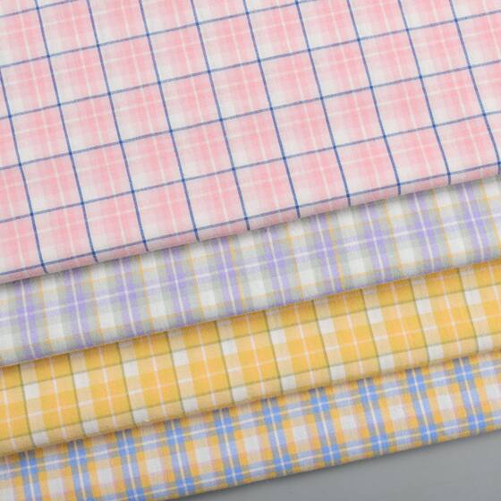 Cotton Yarn-dyed Plain Color Plaid Spring and Summer Shirt lo Dress Doll Toy Pillow Decorative Fabric