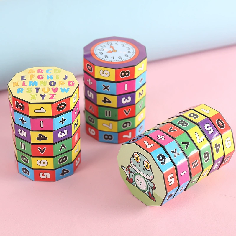 Children's Rubik's cube early education arithmetic creative addition subtraction multiplication division detachable cylindrical elementary school number rotating Rubik's cube wholesale