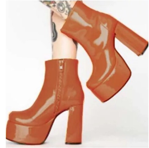 35-43 foreign trade cross-border plus size women's boots Amazon independent station wish autumn platform thick high heel ankle boots X635