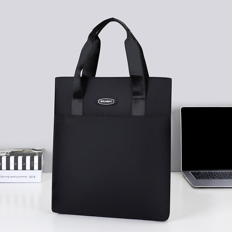 Men's Briefcase Document Bag, Large Capacity A4 Zippered Business File Bag for Commuting