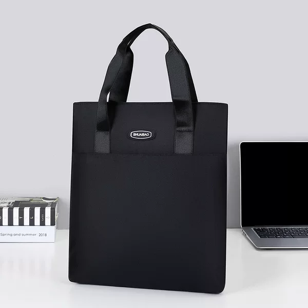 Men's Briefcase Document Bag, Large Capacity A4 Zippered Business File Bag for Commuting