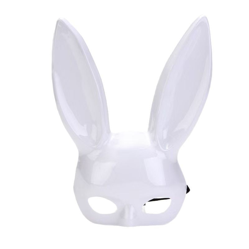 Halloween conejito negro máscara de PVC mitad cara máscara de amor adulto cosplay props