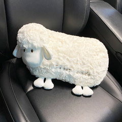 Car Headrest Neck Pillow Creative Cute Lamb Car Lumbar Support Cushion Car Cushion Set