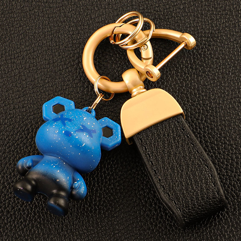 Llavero de coche transfronterizo osito INS macaron color violento llavero colgante bolso colgante llave