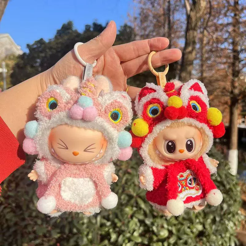 Первое и второе поколение виниловых подвесок Labubu в слепой коробке, детская одежда, новогодний костюм льва