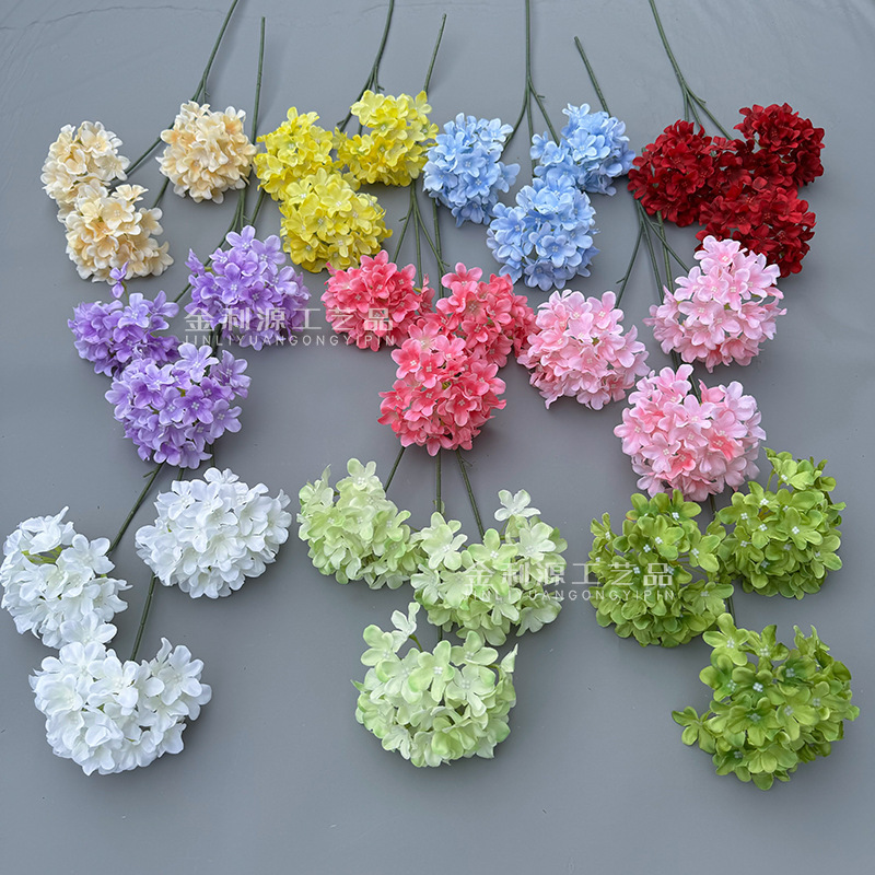 3 head snowflake wooden hydrangea summer garden fresh wind fake flower wedding floral simulation cross-border artificial flower 3 head snowflake wooden hydrangea summer garden fresh wind fake flower wedding floral simulation cross-border artificial flower