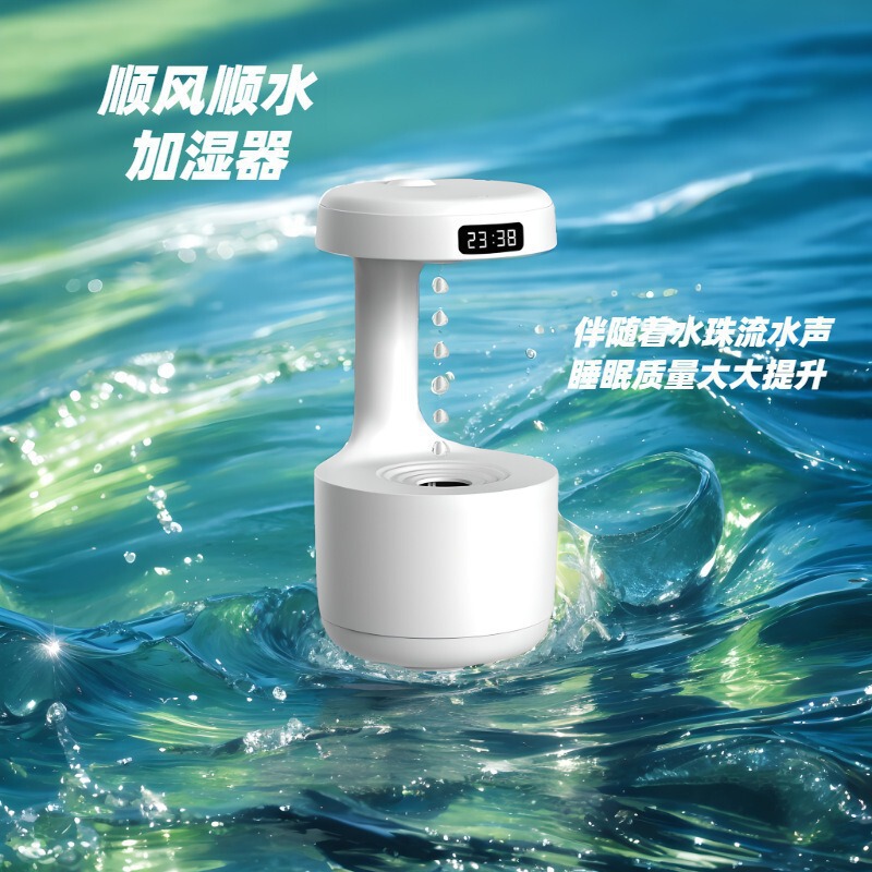 人気クロスボーダークリエイティブ水滴逆流反重力加湿器大容量ミニ家庭用静音噴霧加湿器|undefined