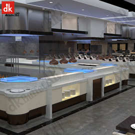 亚洲酒店石英石自助餐台图片尺寸高度制作生产厂家