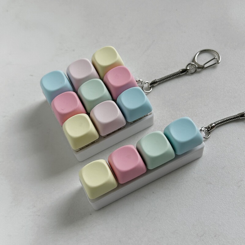 Cross-border color test shaft key decompression toy keychain pendant fingertip press luminous toy fingertip button