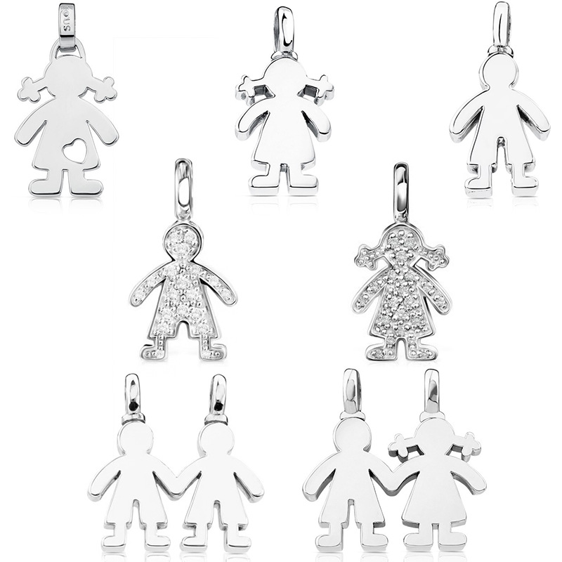 Cute Cartoon Character Doll Sterling Silver Charms display picture 1
