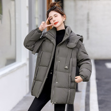 连帽羽绒棉服中年女装2025爆款时尚冬季加厚棉袄外套中长款棉衣