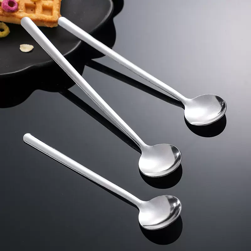 不锈钢长柄勺子电饭煲家用吃饭勺汤匙调羹韩式加厚搅拌勺咖啡甜品