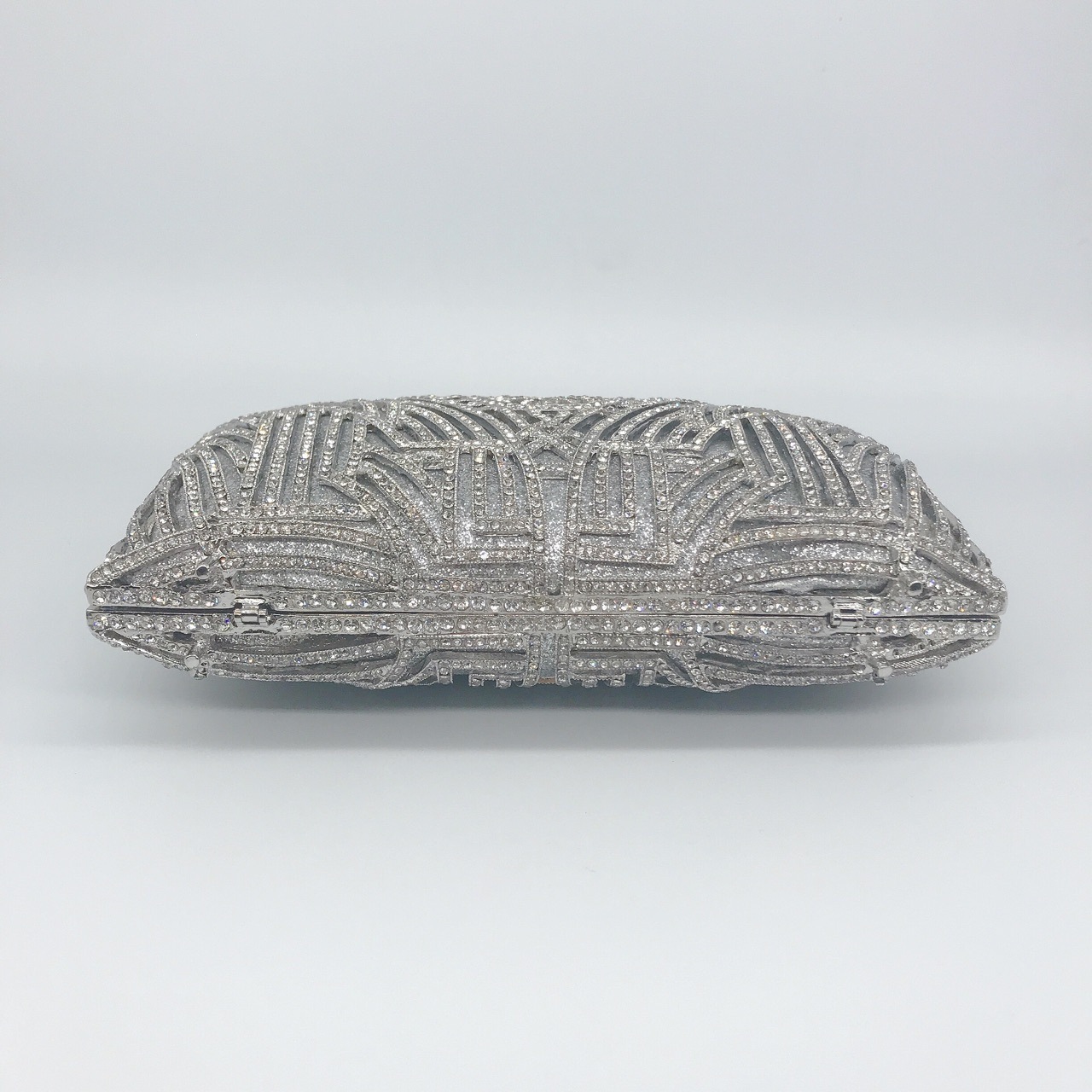 Nuevos productos transfronterizos bolsas de diamantes para la cena, bolsas de diamantes metálicas rígidas, vestidos de banquete, bolsas de mano, cadena de plata
