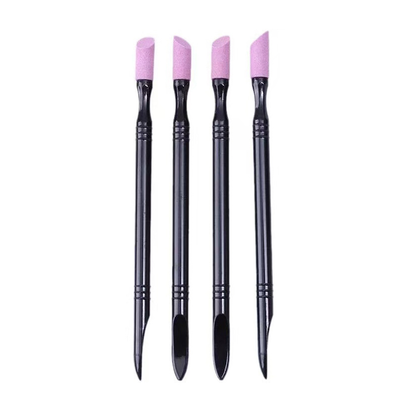 美甲双头石英笔 多功能打磨棒去死皮工具 磨砂刻度石英笔批发现货