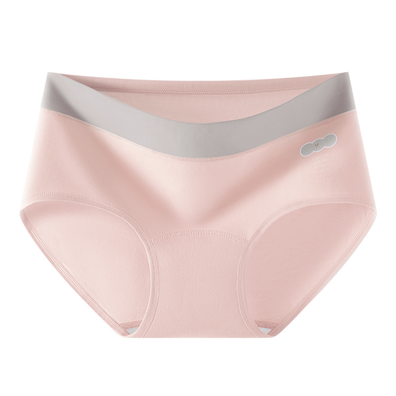 Bragas de algodón de entrepierna larga A bragas de color de contraste de cintura media de algodón para niñas 10A entrepierna antibacteriana entrepierna de algodón calzoncillos de mujer