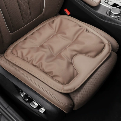 Seat cushion, seat cover, leather winter single-piece Mercedes-Benz BMW - chestnut-brown-single-front-seat-cushion-mercedes-benz-car-logo