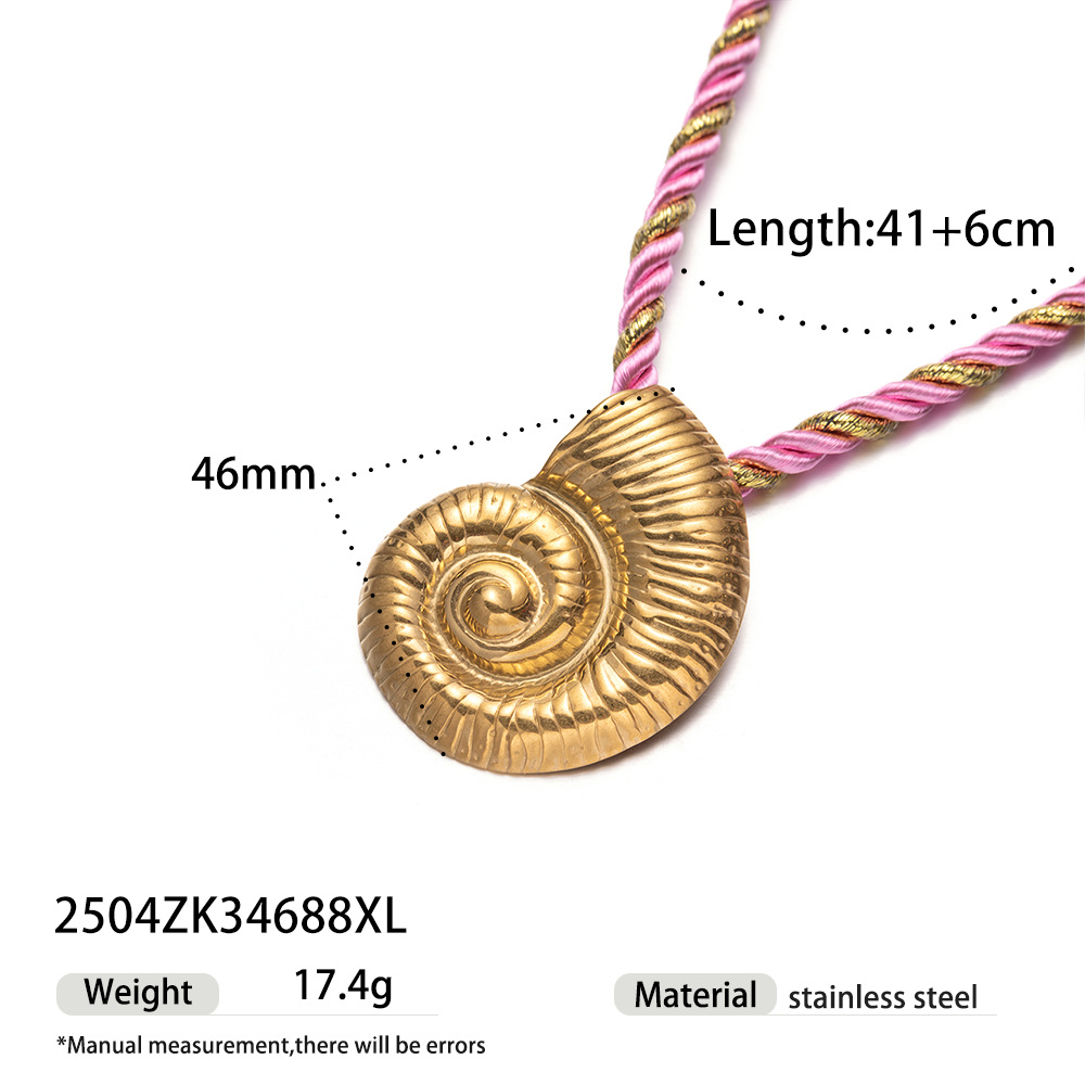 Tena Europa y América Alta retención de color 18k oro concha de acero inoxidable concha de estrella de mar collar de cuerda gruesa ins joyería de explosión transfronteriza image 14
