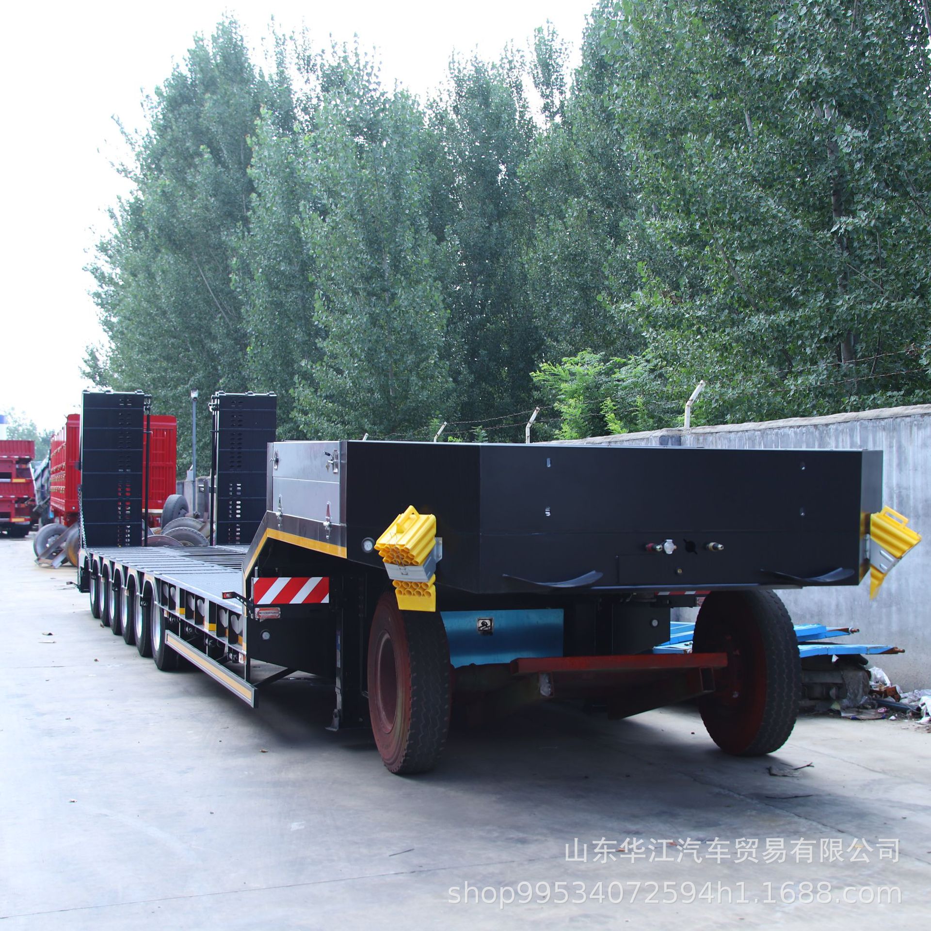 Export to Africa Heavy-Duty Container Flatbed Semi-Trailer Skeleton Trailer 40Tf20Tf Flatbed Transport Trailer