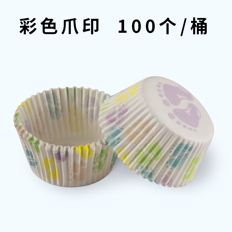 100 piezas de nieve belleza gran bendición titular de taza de papel Pooh hornear a prueba de aceite pastel de papel de arroz glutinoso titular de papel PVC barril paquete