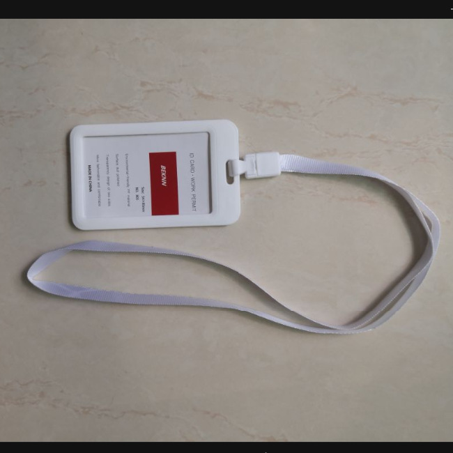 Funda protectora para tarjeta de identificación, porta tarjetas de autobús transparente de doble cara, porta tarjetas de identificación laboral, porta tarjetas de identificación de estudiante, cordón para tarjeta de identificación de exposición
