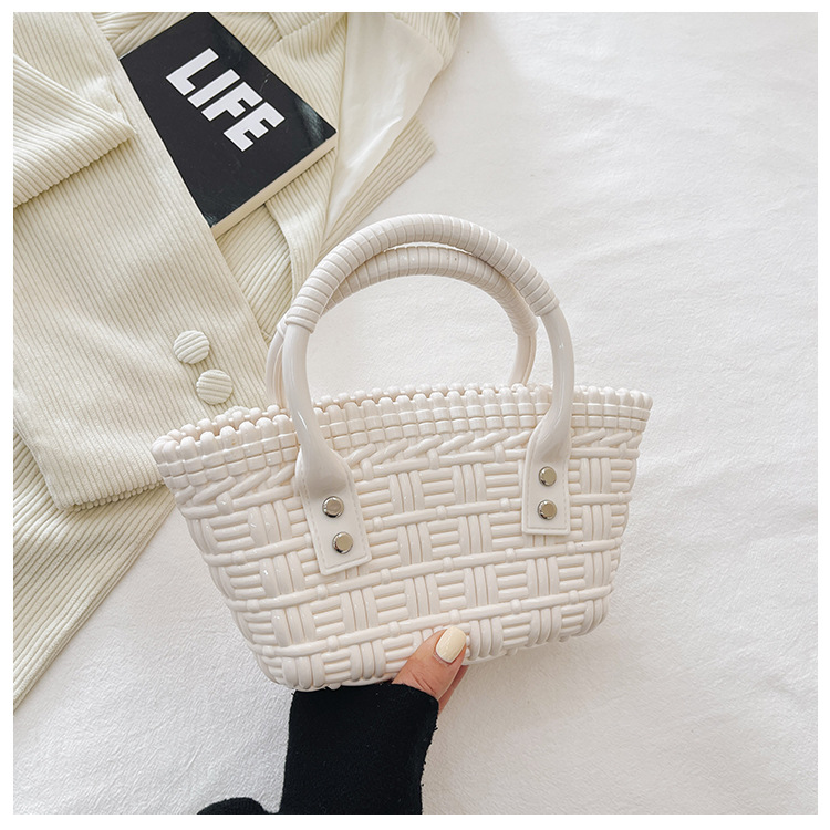 2025 New trendy and versatile crossbody mini vegetable basket jelly bag, fashionable hand-held woven bag, mini tote women's bag undefined