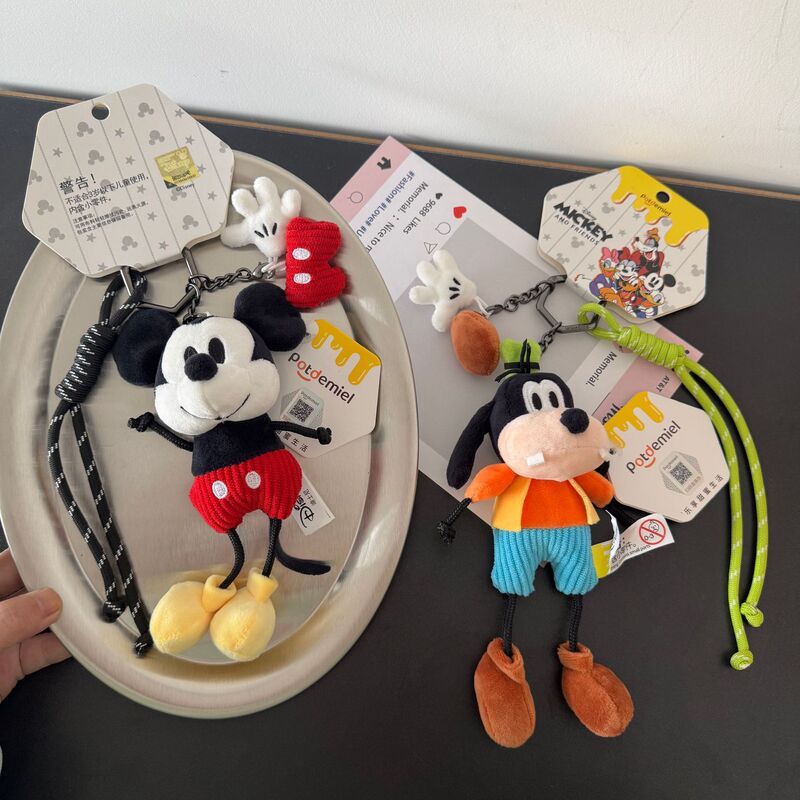 Authentic Mickey, Goofy, and Donald Duck Plush Toys DIY Phone Clip Decoration, Cute Decorative Woven Lanyard Authentic Mickey, Goofy, and Donald Duck Plush Toys DIY Phone Clip Decoration, Cute Decorative Woven Lanyard