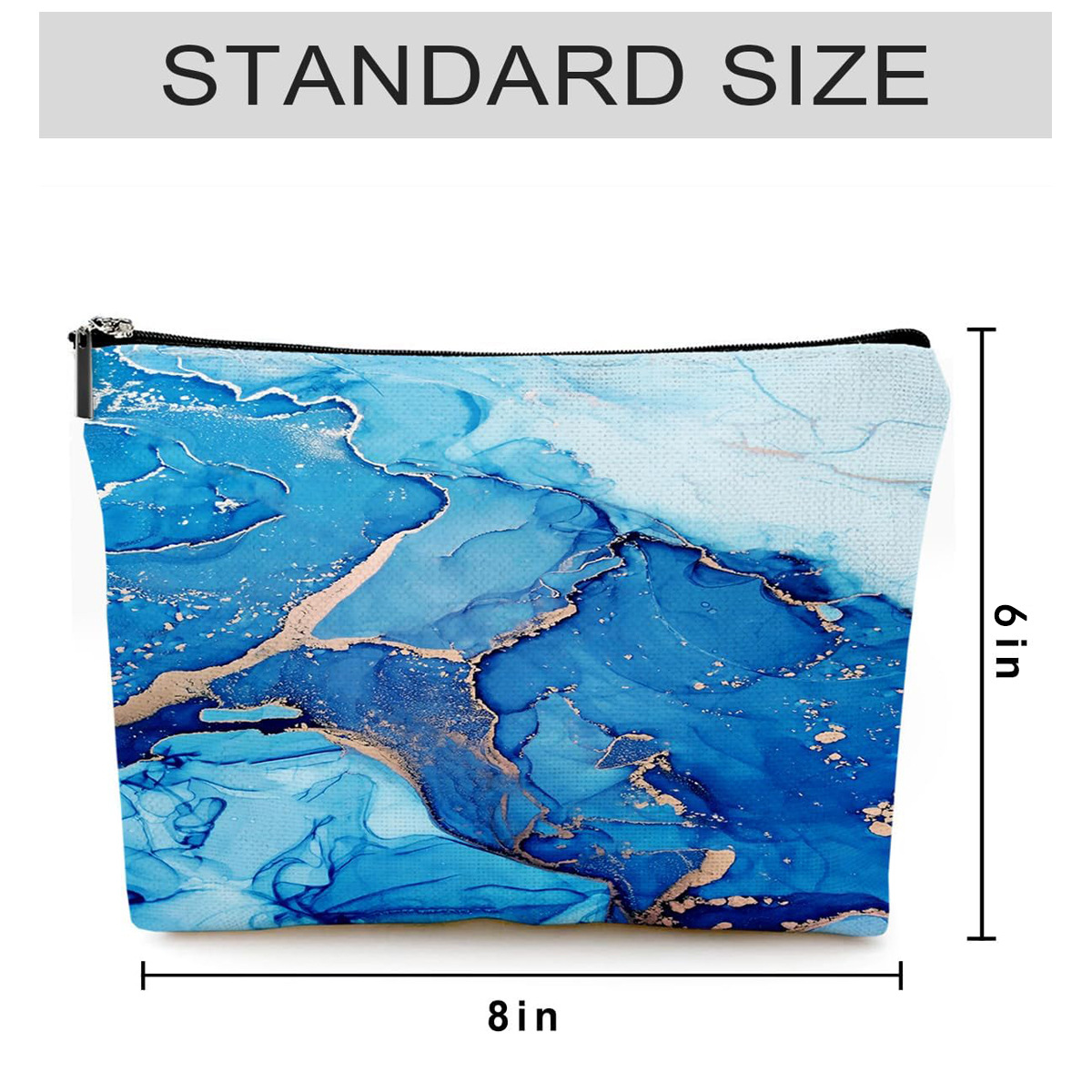 Bolsa de cosméticos JIT transfronteriza, patrón de mármol de color, bolsa de almacenamiento de viaje, impresión de imagen, entrega de una pieza