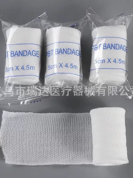 Foreign Trade Disposable Pbt Elastic Bandage Wound Breathable Bandage Fixed Gauze Stretchable Elastic Bandage in Stock