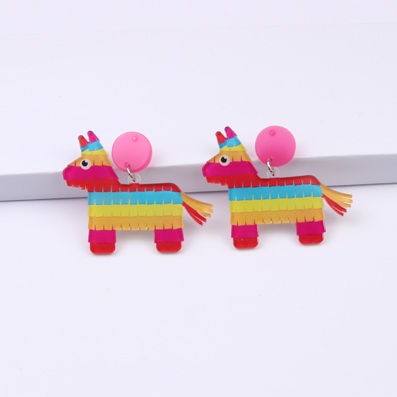 Daily Occasion Cartoon Style Geometric Arylic Drop Earrings
