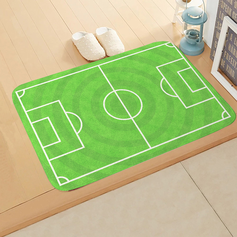 Alfombrilla de franela para campo de fútbol transfronterizo Alfombrilla absorbente para puerta de baño Alfombrilla antideslizante para puerta de entrada