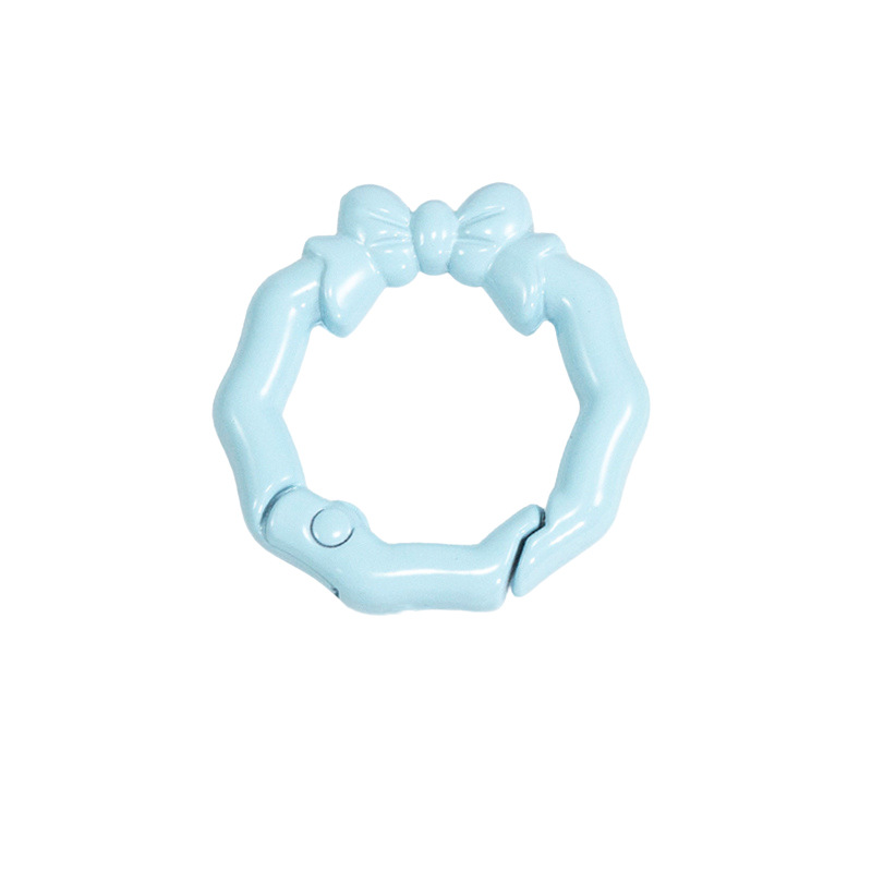 花環スプリングバックル円形開口環蝶結びスプリングリングキーホルダーDIY部品合金接続リング卸売り