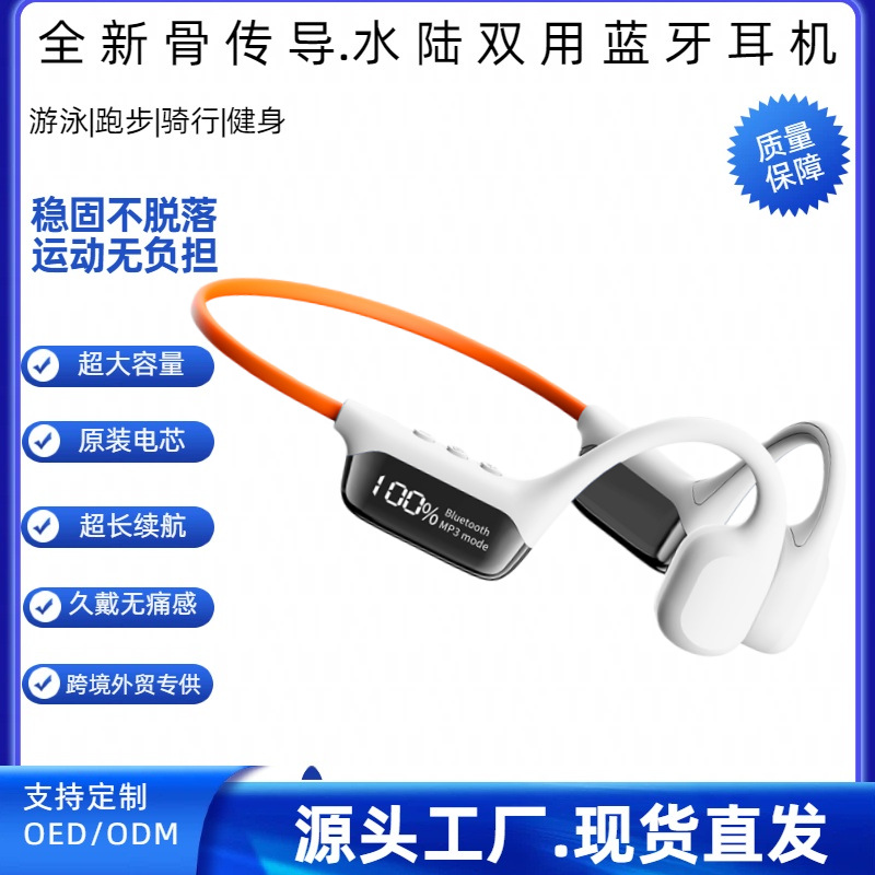 Wholesale S10 Bone Conduction Headphones Swimming Waterproof Ultra-Long Battery Life Non-In-Ear Sports Wireless Bluetooth Headphones