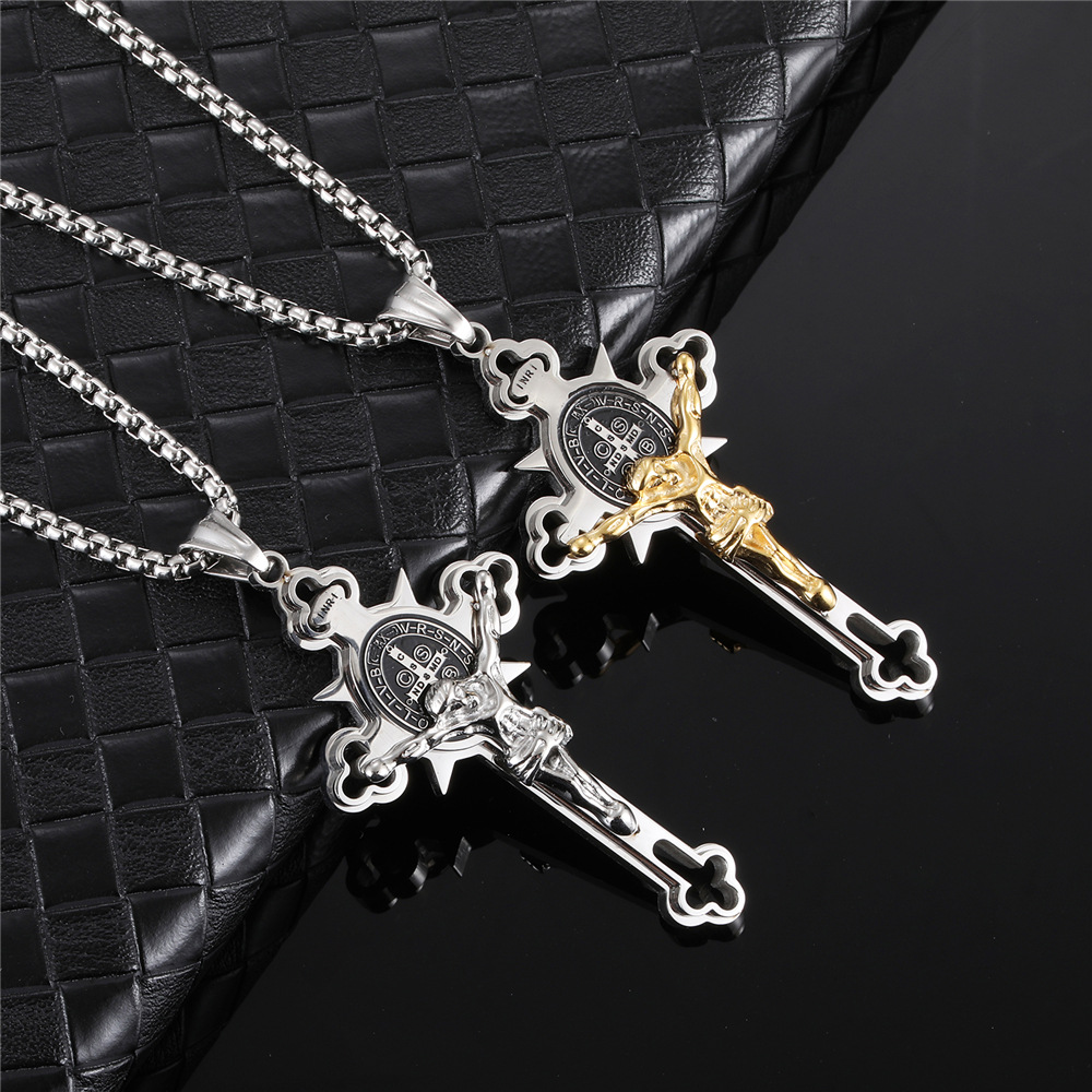 Hip-hop Cross Stainless Steel Plating Men's Pendant Necklace Necklace Pendant display picture 4