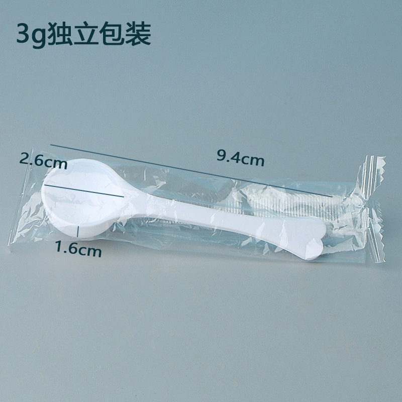 Measuring spoons (disposable) — polypropylene PP scoops, 0.5–10 g, individual or bulk packaging